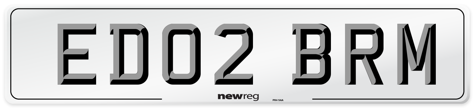 ED02 BRM Number Plate from New Reg